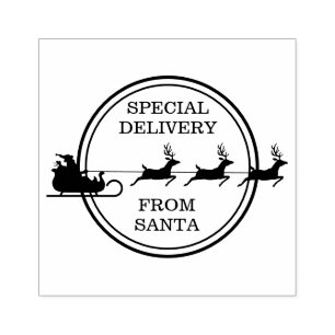 Santa Sleigh with rener - Speciell leverans Stämpel