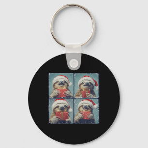 Santa Sloth Animal Photography Sloth jul Nyckelring