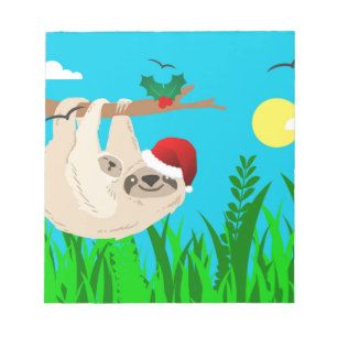 Santa sloth anteckningsblock