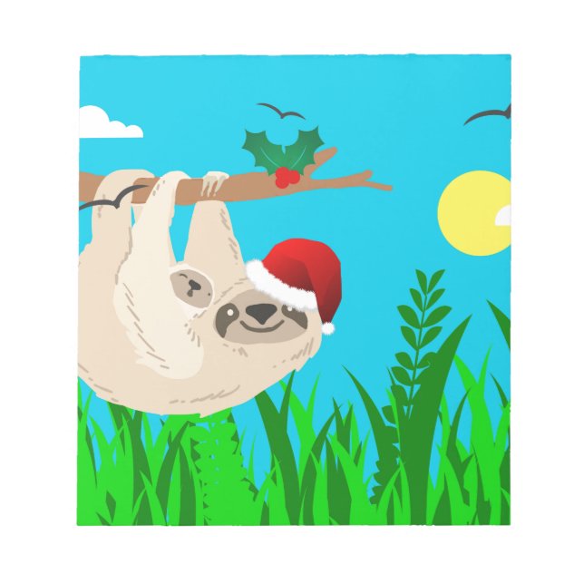 Santa sloth anteckningsblock (Framsida)