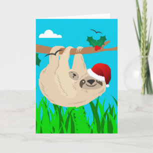 Santa sloth helgkort