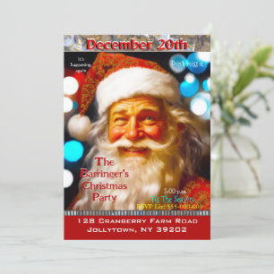 Santa Smilde Lycklig julafton Party Inbjudningar