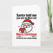 Santa Snälla Lista Julkort Söt Barnpresent