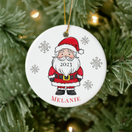 Santa Snö år Julgran Helgdag Namn Julgransprydnad Keramik
