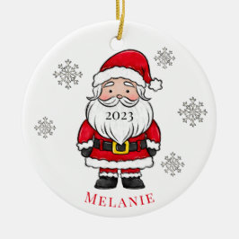 Santa Snö år Julgran Helgdag Namn Julgransprydnad Keramik