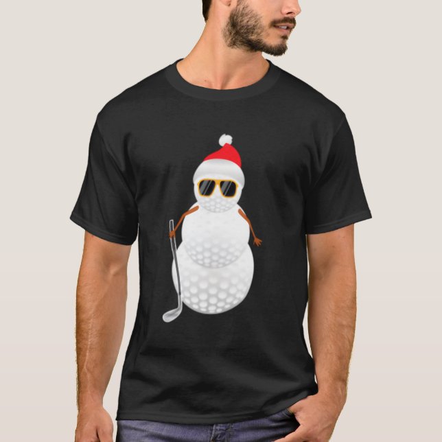 Santa Snö Golf Boll Golfer T Shirt (Framsida)