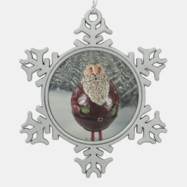 Santa Snöflinga Pewter Julgransprydnad