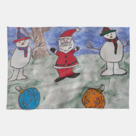 Santa & Snögubbars Tea Towel Kökshandduk