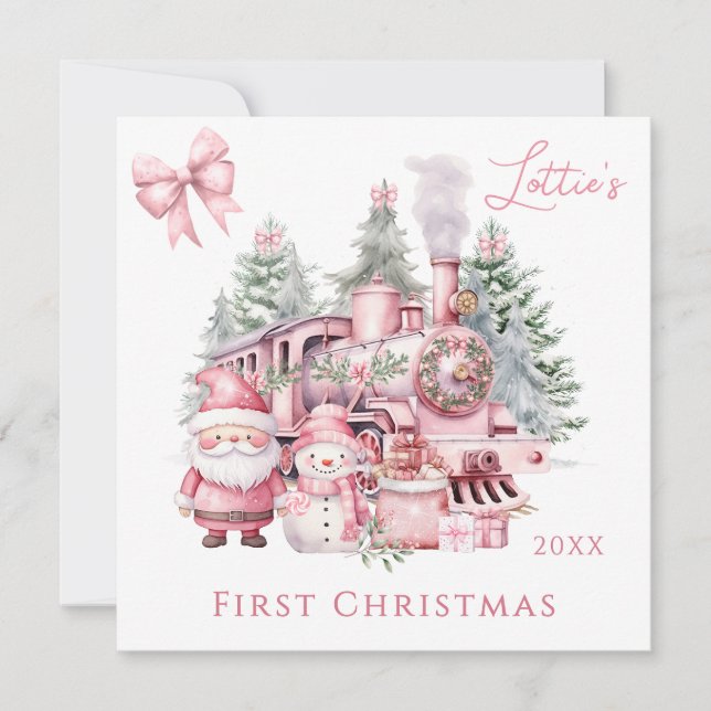 Santa Snögubbe Baby 1:a jul Kort (Framsida)