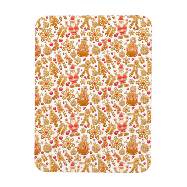 Santa & Snögubbe Gingerbröd Julkookies Magnet (Vertikal)