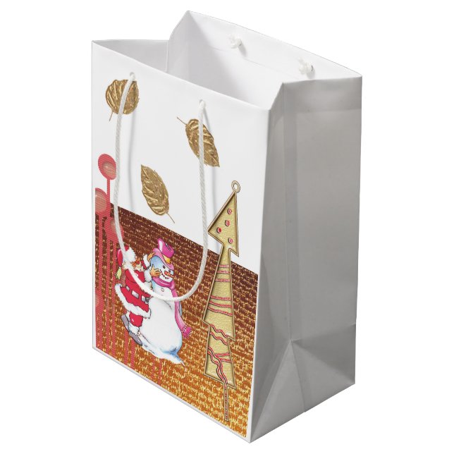 Santa Snögubbe God jul Gift Bags (Baksidan Vinklad)