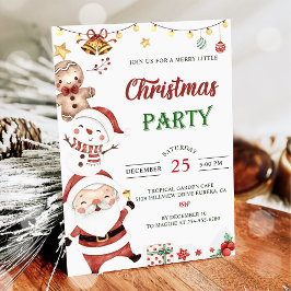 Santa Snögubbe jul Party Inbjudningar