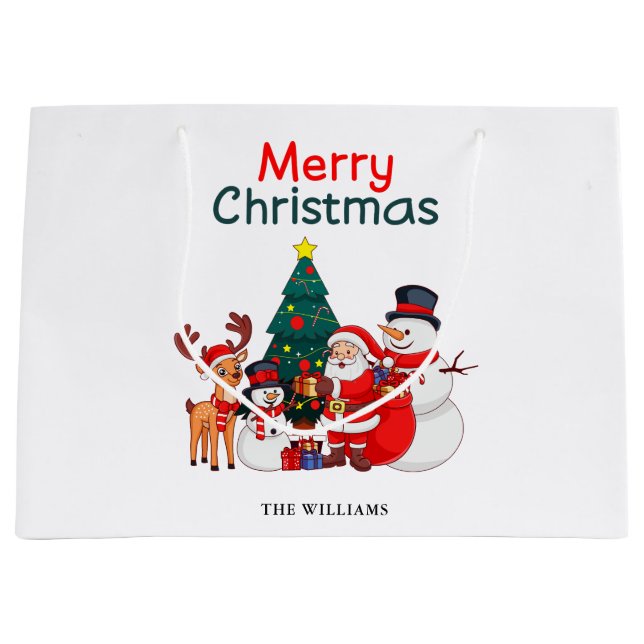 Santa Snögubbe och renar Festive God jul (Framsidan)