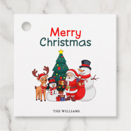 Santa Snögubbe och renar Festive God jul Gåvor Etiketter