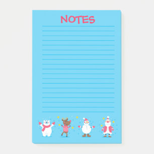 Santa Snögubbe Polar Bear Reindeer Post-it Block