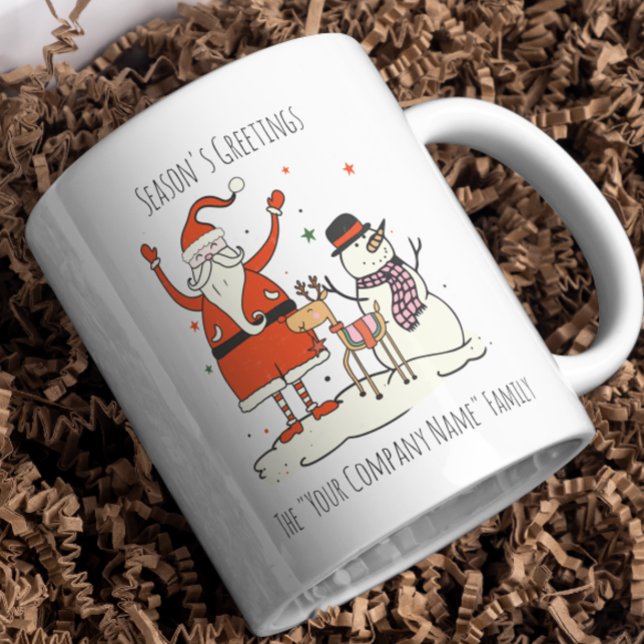 Santa Snögubbe Reindeer Säsonhälsningars Business Två-Tonad Mugg (Skapare uppladdad)