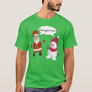 Santa Snögubbe Shock Surprise jul Humor T Shirt