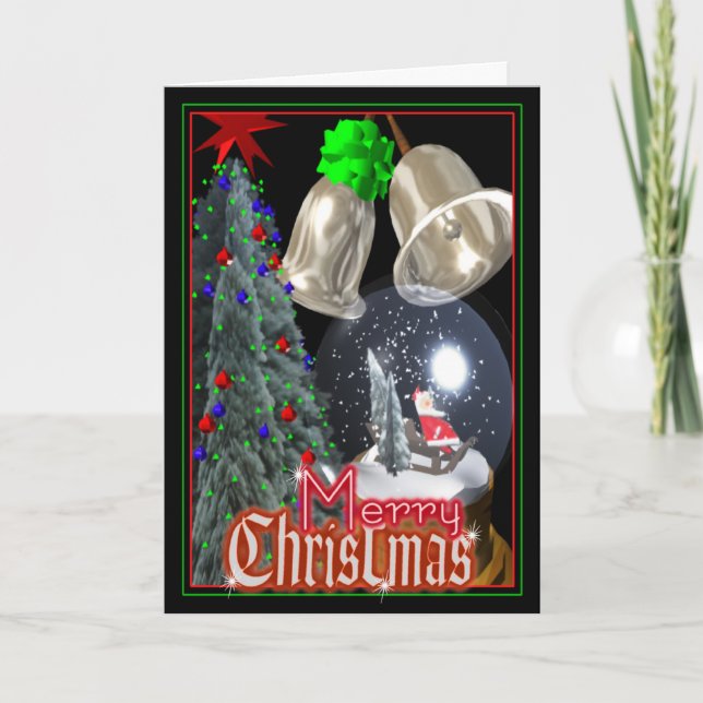 Santa snöjordklot vid Valxart Helgkort (Framsida)