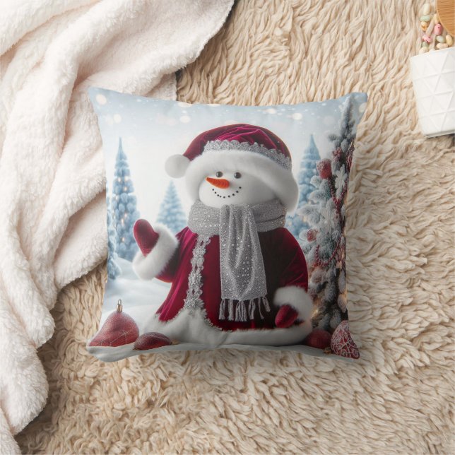 Santa Snömannen Jul Kudde (Filt)