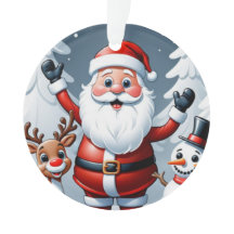 Santa, Snömannen och Ralph Ren Jul Ornament
