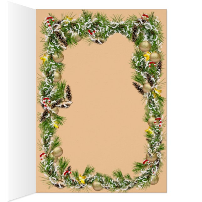 Santa & Snömannen Vinter Scen – Festive Jul  Hälsningskort (Insidan (Höger))
