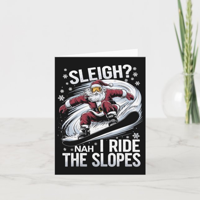 Santa Snowboarder jul Snowboarding I Ride Kort (Framsida)