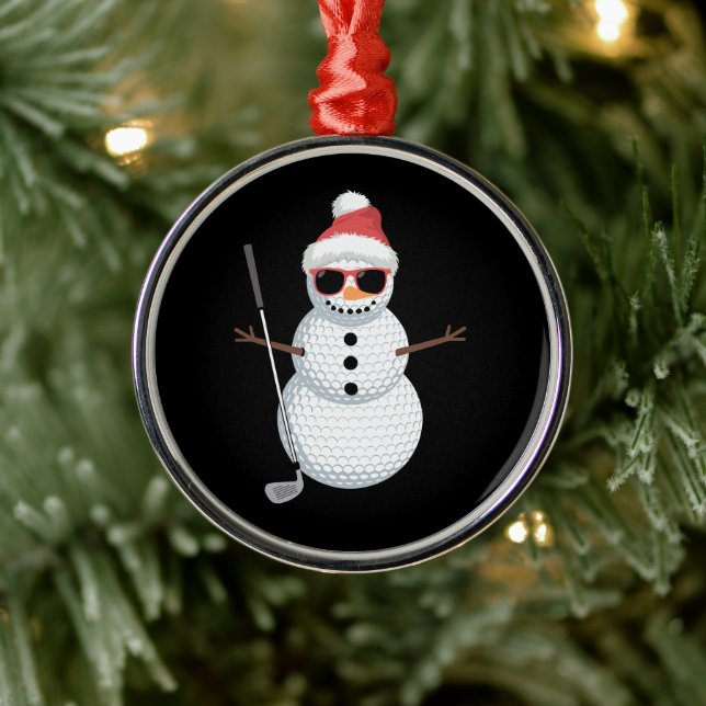 Santa Snowman Golf Ball Christmas Golfer Gift  Julgransprydnad Metall (Träd)