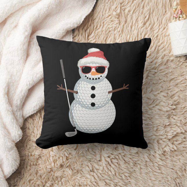 Santa Snowman Golf Ball Christmas Golfer Gift  Kudde (Filt)