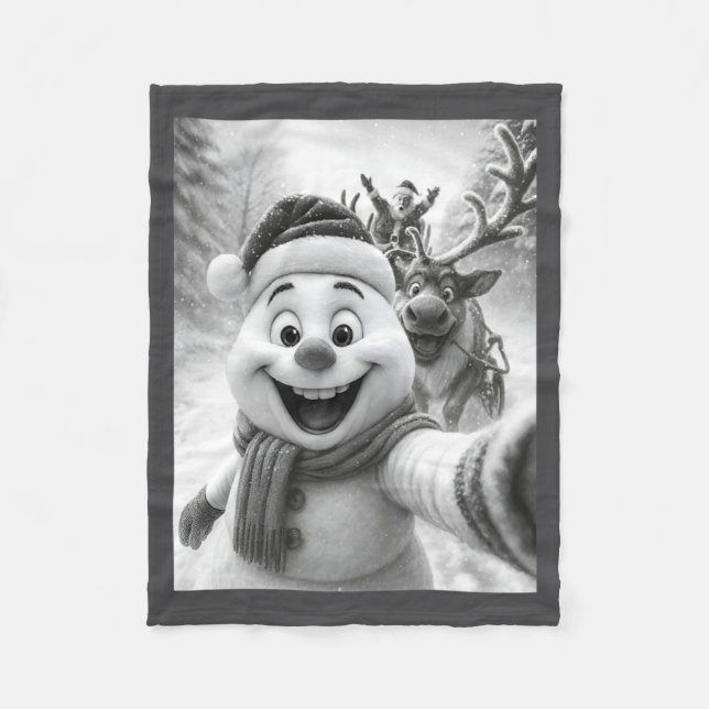 Santa Snowman Reindeer Taking A Selfie Photo Chris Fleecefilt (Framsidan)
