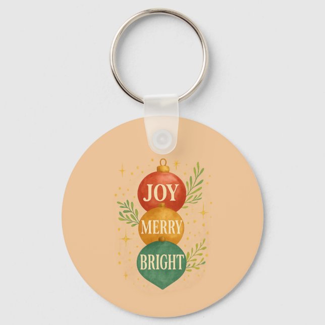 Santa & Snowman Winter Scene – Festive Holiday  Nyckelring (Framsida)