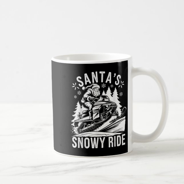 Santa Snowmobile Riding Snowmobiling Christmas  Kaffemugg (Höger)
