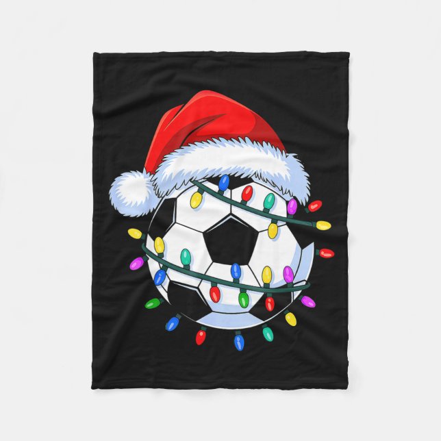 Santa Soccer Ball Christmas Soccer  Fleecefilt (Framsidan)