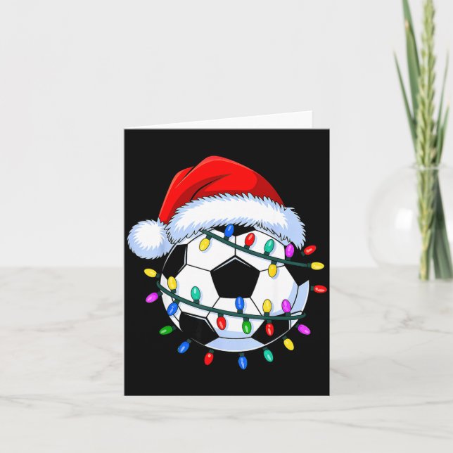 Santa Soccer Ball Christmas Soccer  Kort (Framsida)