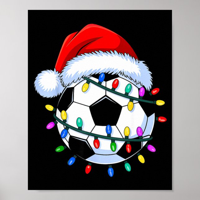 Santa Soccer Ball Christmas Soccer  Poster (Framsidan)