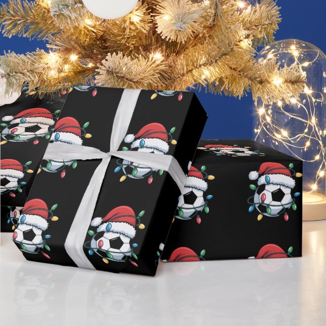 Santa Soccer Ball Sports Christmas Soccer Player Presentpapper (Helgdagar)