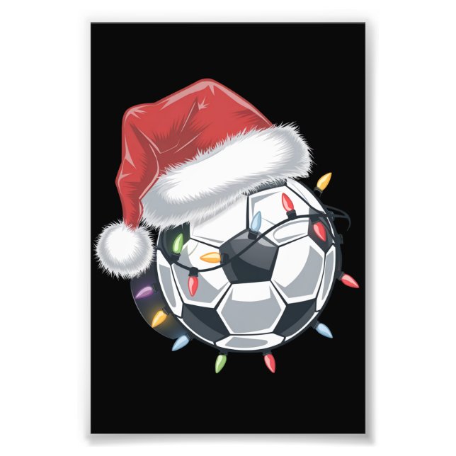 Santa Soccer Ball Sports-julspelaren Fototryck (Framsidan)