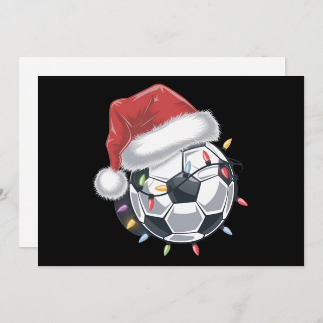 Santa Soccer Ball Sports-julspelaren Julkort (Fram/baksida)