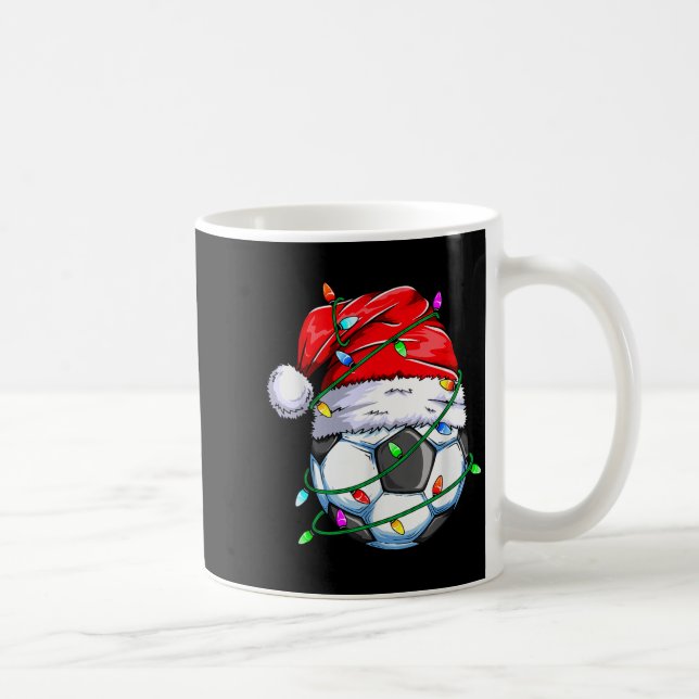 Santa Soccer Ball Srts Design- Christmas Soccer Pl Kaffemugg (Höger)