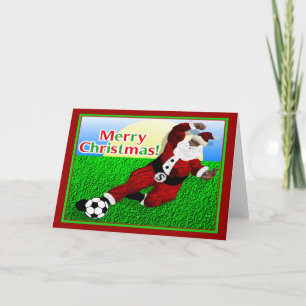 Santa Soccer God jul Card Helgkort