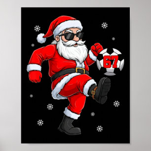 Santa Soccer Ll Sport Julfotbollsspelare Män Poster