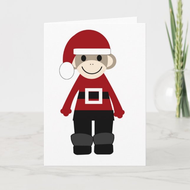 Santa Sock monkey Helgkort (Framsida)