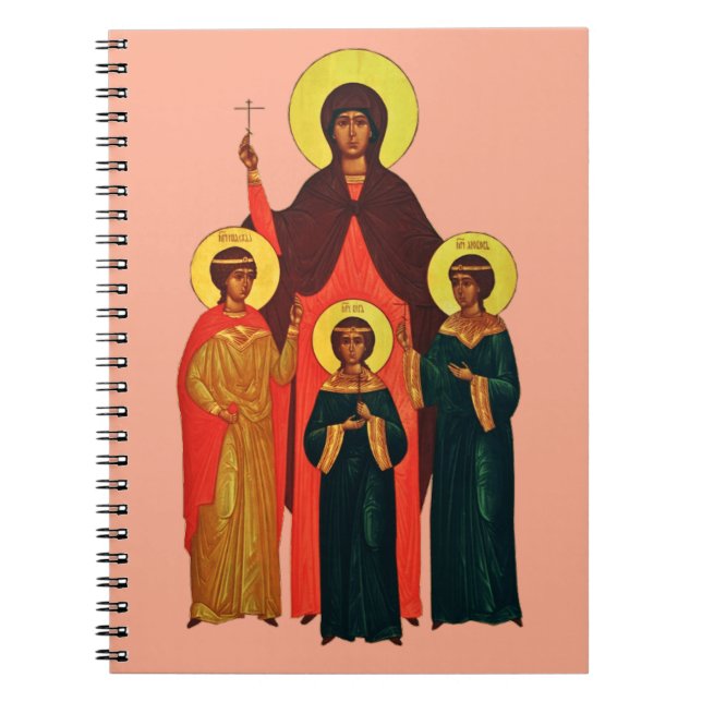 Santa Sofia och hennes döttrar De eviga dygderna Anteckningsbok (Framsidan)