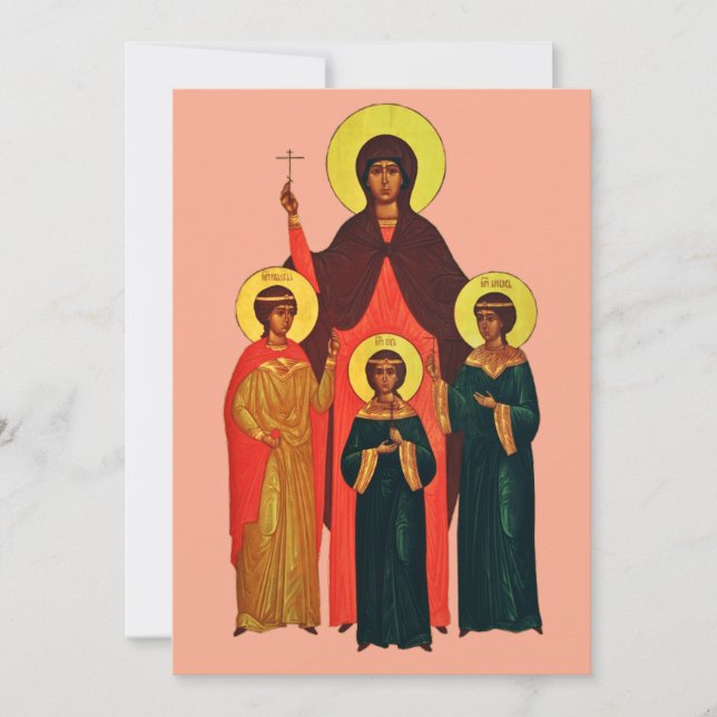 Santa Sofia och hennes döttrar De eviga dygderna Inbjudningar (Framsida)