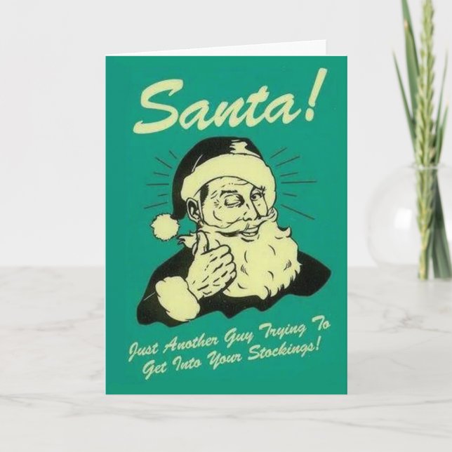Santa som får i ditt roliga hälsningkort för helgkort (Framsida)