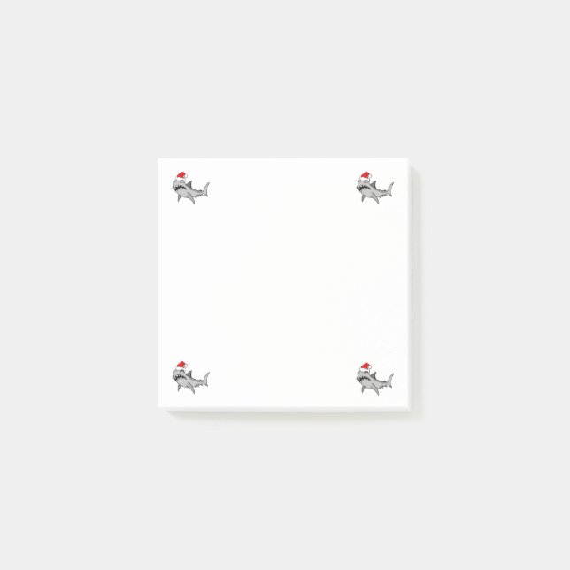 Santa som hajen postar den, noterar post-it block (Framsida)