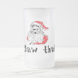 Santa som jag sågar att den frostade ölmuggen f frostat ölglas