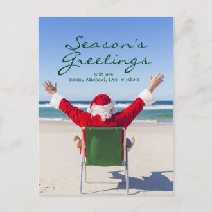 Santa som kopplar av på en australiensisk strand helg vykort