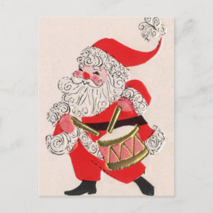 Santa som leker en trumma helg vykort