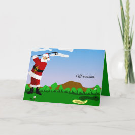Santa som leker Golf Helgkort