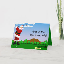 Santa som leker Golf Helgkort
